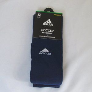 adidas Navy Blue w\ White Logo Unisex Soccer Metro Socks Size Medium NWT